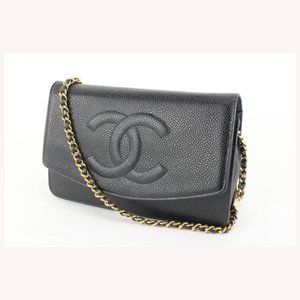 AUTHENTIC CHANEL CC Timeless Caviar Wallet On Chain Woc Pristine